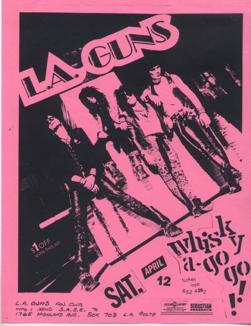 ’80s L.A. Guns flyers. $2.00 off with ad!