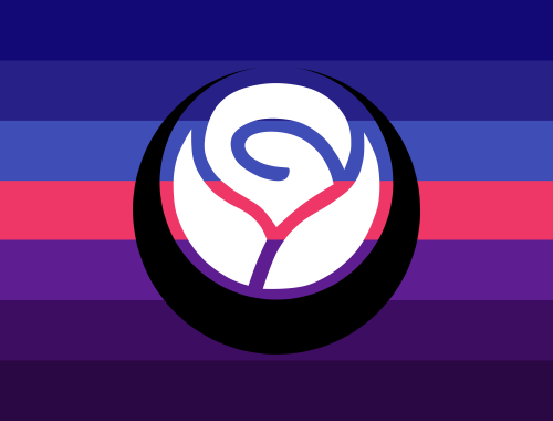 black-salt-cage:My redesign of the Fictosexual flag! ♩✧♪●♩○♬☆ The various shades of blue symbolize t