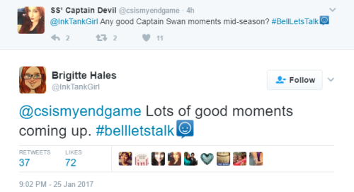 swan-jones-hero: Brigitte Hales tweets on CS, Emma and Hook  x x x x x x x x x x x x x