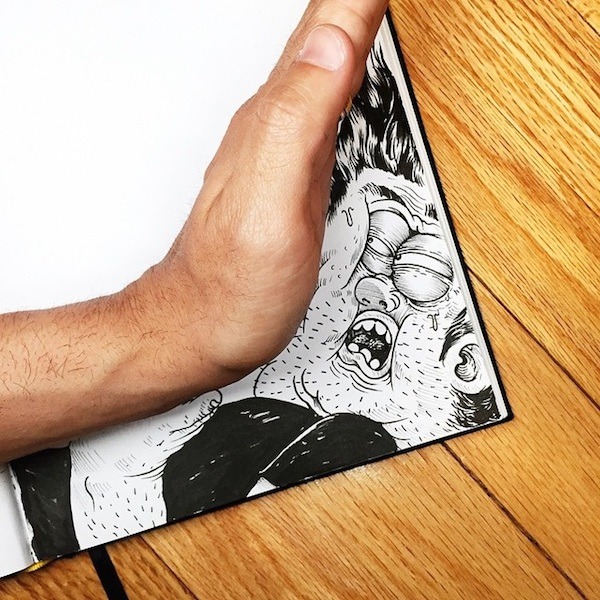 jedavu:  Artist Playfully ‘Tortures’ Cartoon Character With His Fingers Artist