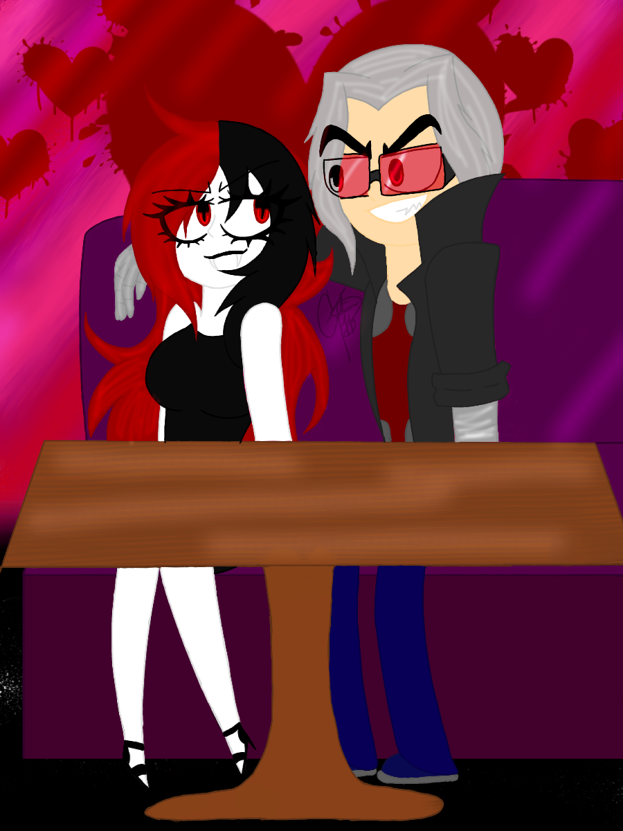 creatortiffany98: Nice Date at the Bloody Bar  For @Captaintaco2345 I drew his oc,