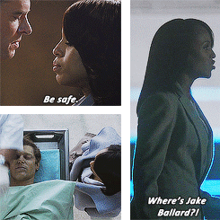 popeandballard:  Olivia & Jake + Olivia worrying & caring about Jake 