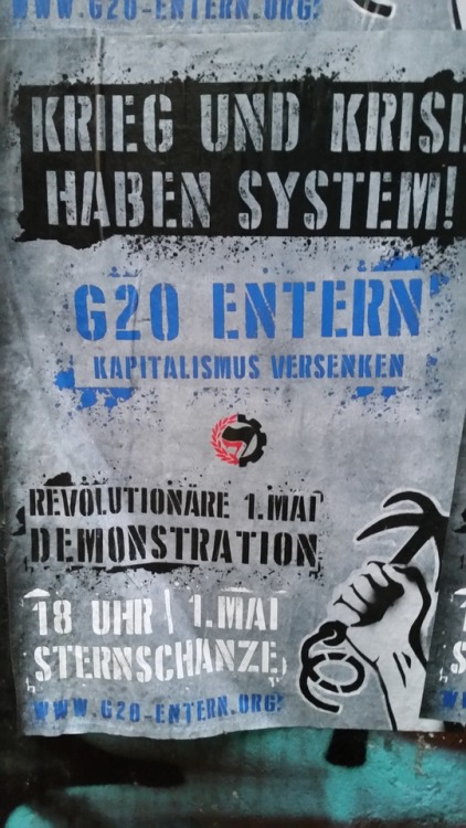 More anti-G20 stickers and posters seen around Berlin and Hamburg for the G20 summit in Hamburg betw
