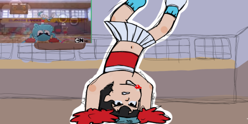 Gumball Dressed Like A Cheerleader