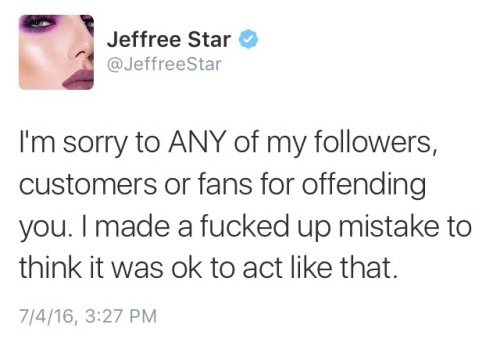 too-queer-for-you: To people saying he hasn’t apologized or addressed it- 7/4/16
