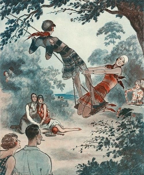 Armand Vallée illustration for French magazine, La Vie Parisienne (The Parisian Life). 1920s.