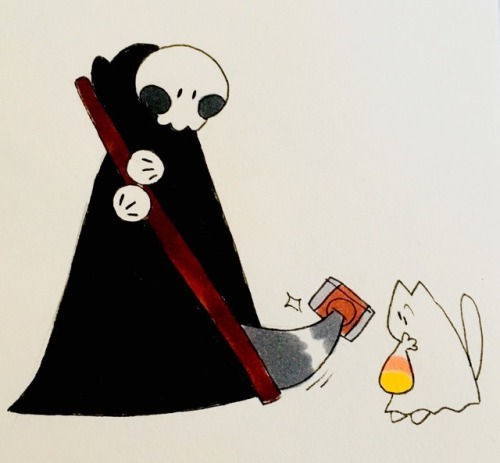 purr-positivity:The Grim Reaper only knows how to interact with people via scythe but that doesn’t s