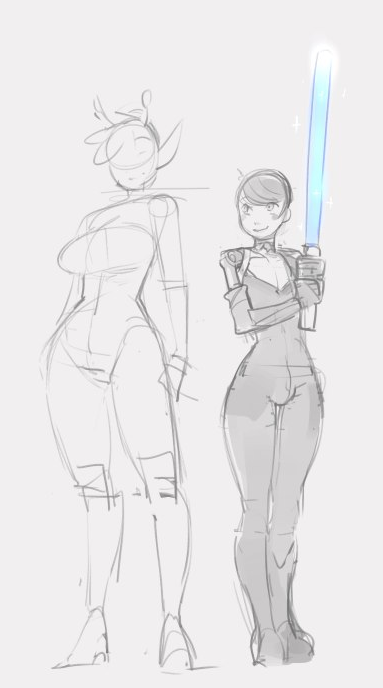 First drawing is an OC i&rsquo;ve been developing. Second drawing is a Cyborg\Android