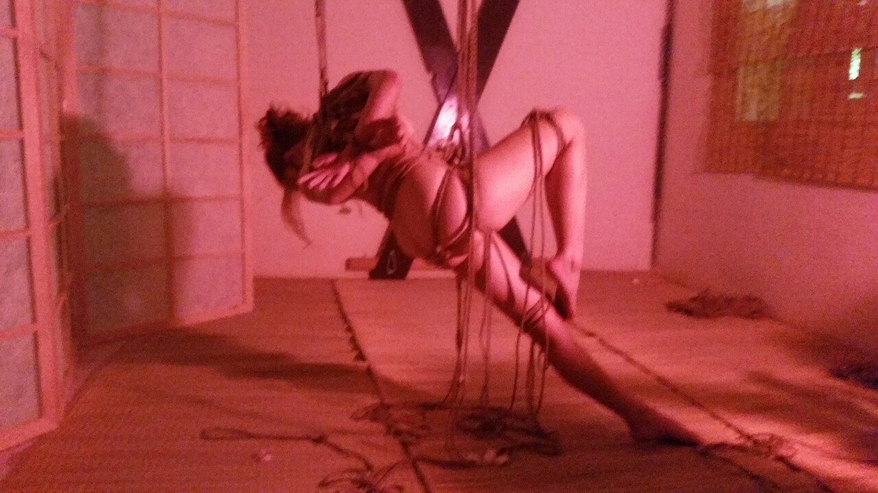eva-anutta:  Her perfomance.  Shibari style. I think that. 