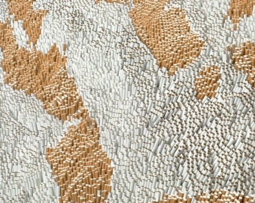 sixpenceee: Tiger rug made of 500,000 cigarettes made by renowned contemporary artist Xu Bing: Xu Bi