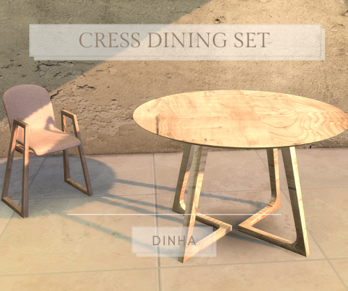 dinhagamer:Cress Dining SetHello :)Hope you enjoy this one…Table - 7 SwatchesChair - 31 Swatc