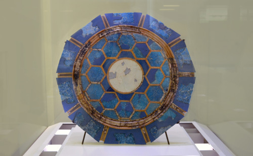 Archaeological Museum of Patra:Polygonal glass panel, consisting of an ivory frame with honeycomb fo