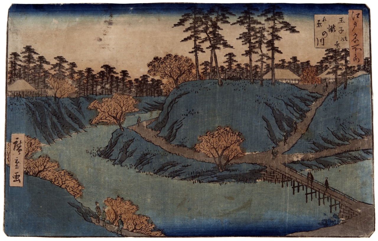 thehammermuseum:
“ In celebration of the first day of fall, Hiroshige Utagawa’s Autumn Foliage on the Takino river, Oji (Oji Takinogawa koyo fukei), 1853.
”