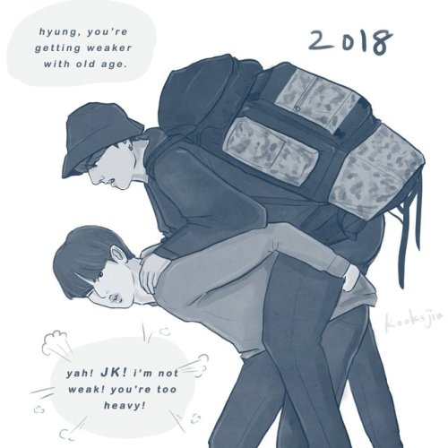 jinkook! (2013 vs 2018)