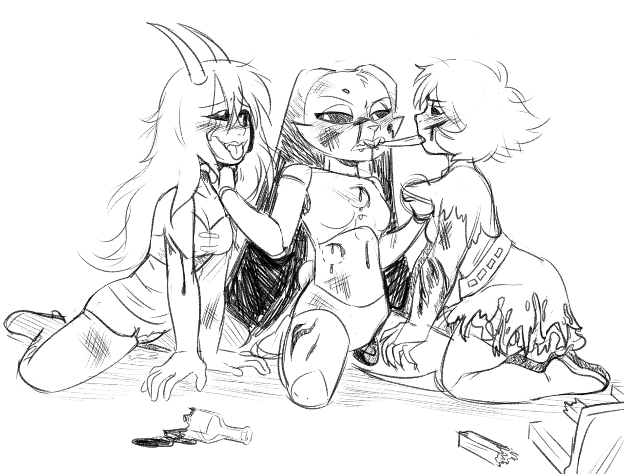Happy late birthday @bombayart !!!A bar fight ft. His characters Sorath and Ginbon