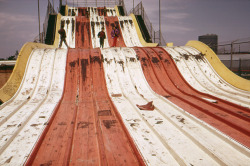 kradhe:    An abandoned “Giant Slide” at Coney Island marks the decline of the area’s recreational use in May of 1973. By Arthur Tress