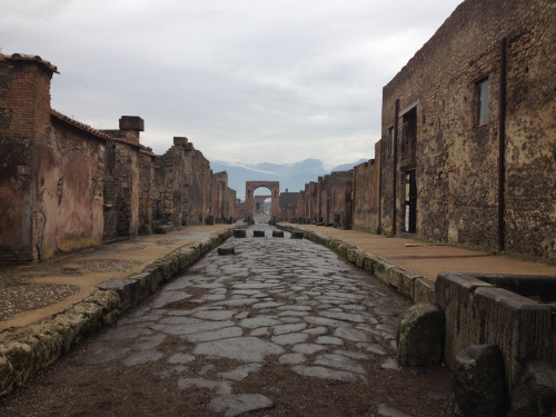 Walking the streets of Pompeii. 