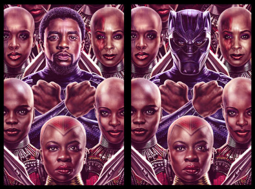 fyblackwomenart:Black Panther and his Dora Milaje by EddieHolly