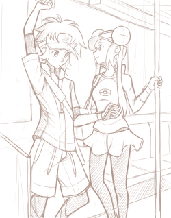 Yuki-Menoko:  Wip: I Saw Two People With Ridiculous Hairstyles On The Train, And