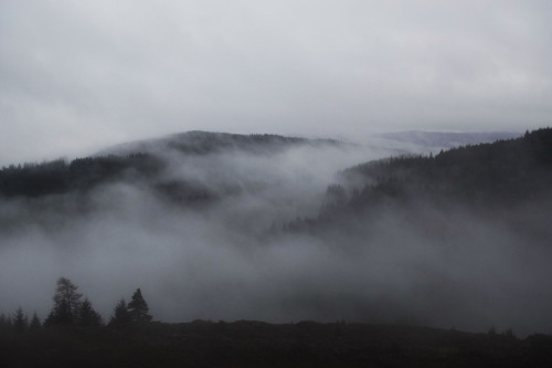 Clouds dancing around Creag an Uamhaidh, Perthshire, ScotlandWe were up at the top for no more that 