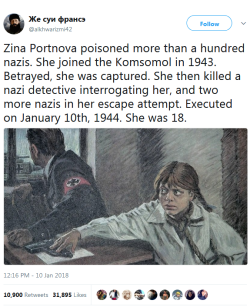 whyyoustabbedme:  That’s how she looked   I adore her. She poisoned their soup (she was working in the cantine and  was forced to serve the occupying nazis) and ATE the same soup to  proove her innocence. Then she rushed home to her grandma who gave