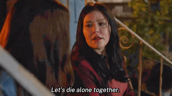Patty, to Allison, on the porch "Let’s die alone together." / She holds out a hand and Allison takes it