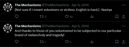 *bursts Forth From The Mechanisms Twitter Page With Screenshots Clenched Between My Teeth* A Humble Offering