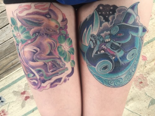 honeyformytea: Thighpieces : espeon and shiny umbreon. By Zeus in Raleigh, NC