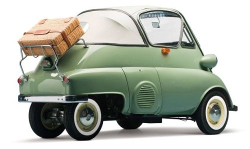 coolerthanbefore:  A BMW Isetta ‘Bubble Window’ Cabrio, made in Munich, Germany, 1956, one of the 50 produced. 