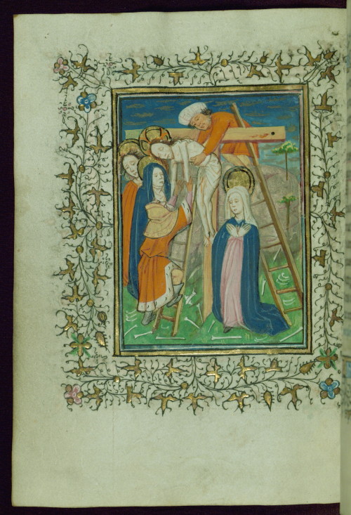 sexycodicology:Book of Hours (Cistercian), Deposition, Walters Manuscript W.218, fol. 25v by Walters