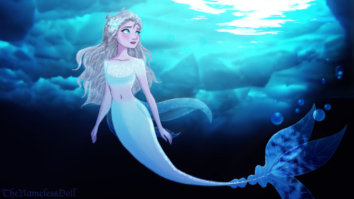 thenamelessdoll:A mermaid Elsa for MerMay, inspired by the gorgeous artwork for all Frozen II merch.