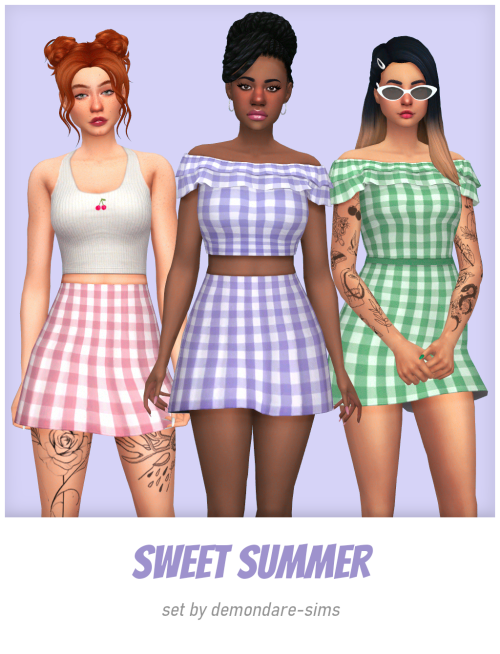 Sweet Summer - setA cute collection for June.DOWNLOAD: patreon (free)Set includes two shirts, a skir