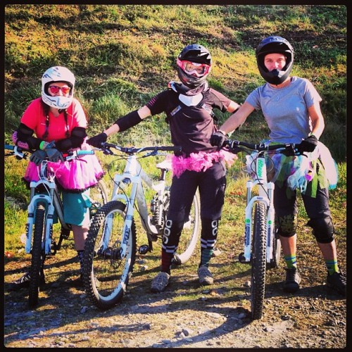 megandavin: Downhill biking in tutu’s at Burke!! #tutu #downhill #BurkeMountain #vermont