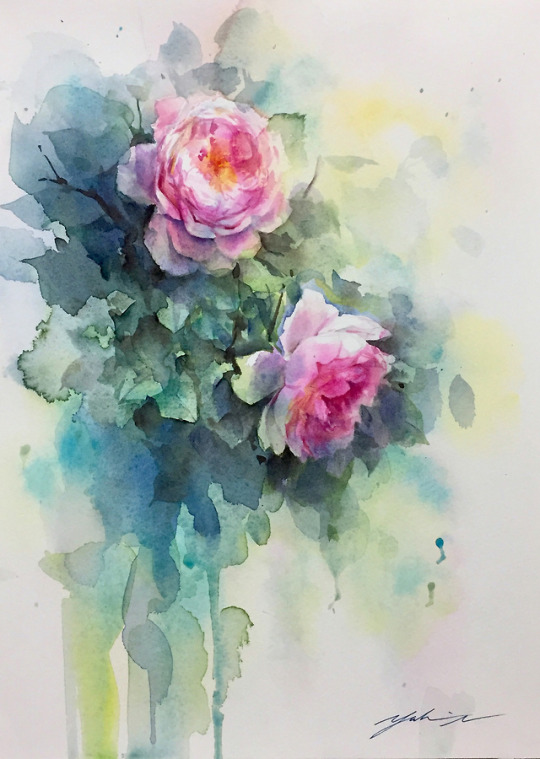 ねがい(wish) Feb.23.2018 watercolor size:242*333mm (F4) paper:water ford white (細目・300g/m2)