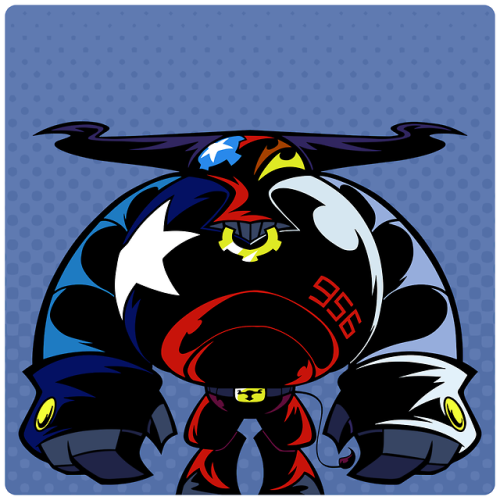 panpizzaart:  Dozer The Mecha Bull  A mascot for a graphic design job that went limbo. Slam Texas Gear is not the real name, just a replacement to keep the team Anon