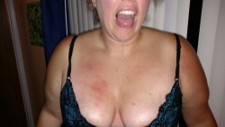 hornybbwcouple07:  Cum all over my tits and in my mouth and chin.   I love it!!!!:) 