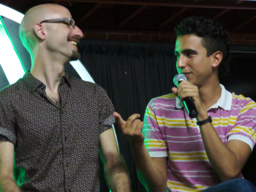 ivory-spirals: Dylan Marron & Cecil Baldwin being cuties at the WTNV panel at SDCC.