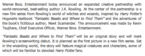 HARRY POTTER FANDOM WE ARE GETTING A NEW FILM SERIES [x]