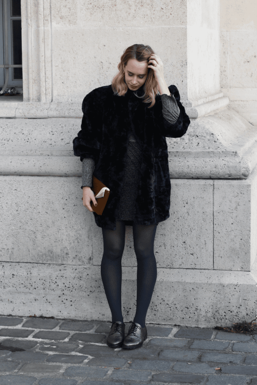 STREETSTYLE - PAILLETTES AND FAUSSE FOURRINT VINTAGE FOR SMALL BUDGET - Fashion Tights - View more a