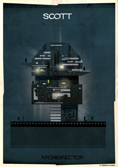 mayahan:  Movie Directors’ Styles Reinterpreted As Architecture by Federico Babina 