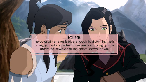 avatarwaterbender:five thing you know and one you don’t (insp.)Korrasami is canon. It’s been exactly