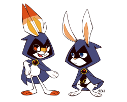 dar-draws: dar-draws: scorbunny + raven and