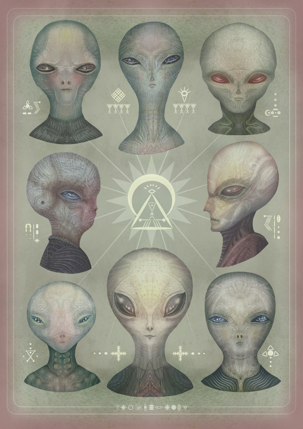 fairytalesandvampires:  Portraits of the Grey Alien Species Personal Project  /