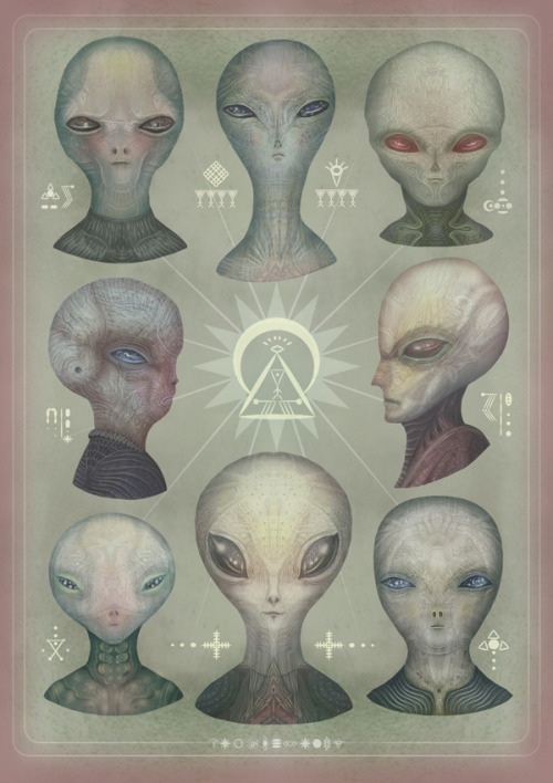 fairytalesandvampires:  Portraits of the Grey Alien Species Personal Project  / 2013