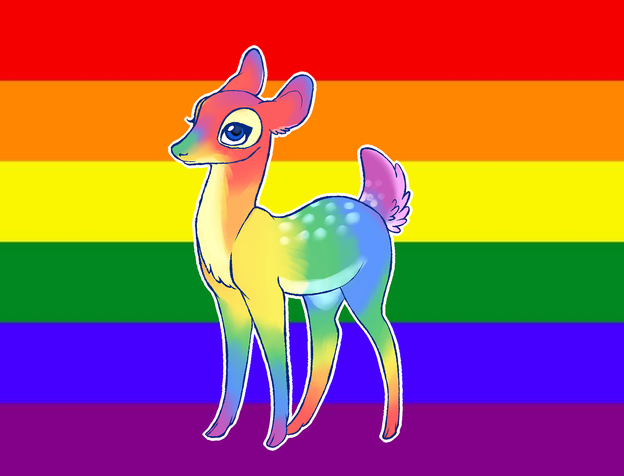 alouette-lulu:  I drew some flag deers for pride month ! Be proud of who you are