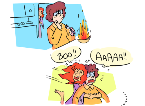 cirilee:fred/shaggy and daphne/velma canonically live together in what’s new scooby doo so i’m allowed to draw this -v-