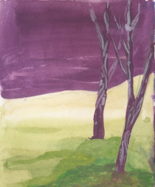 Gouache landscape and color sketchbook studies - 3″ tall