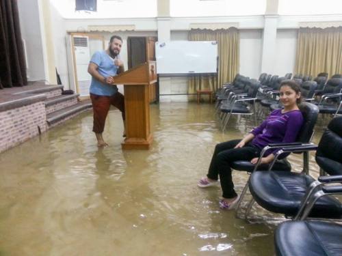 Extreme weather floods church in Iraq