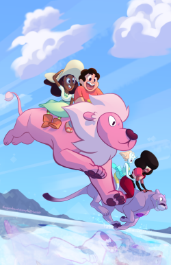 thegembeaststemple:I started this about a month ago but it just wasn’t coming together initially. I guess SU #5 reinvigorated me, ha. I need to do more finished illustrations.Cat race through the Crystal Flats~See the process for this piece here! Also