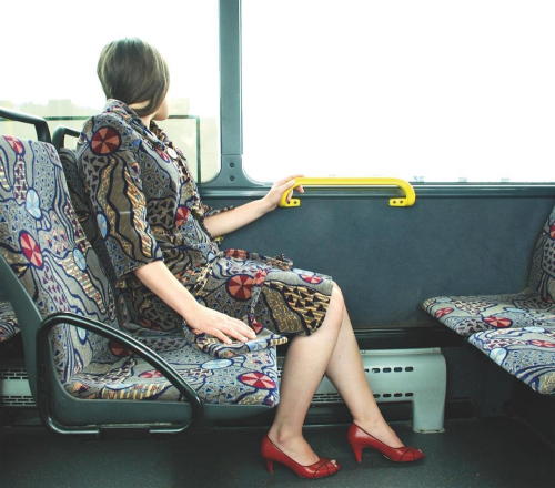 itscolossal:Outfits Sourced From German Public Transportation Fabric by Menja Stevenson